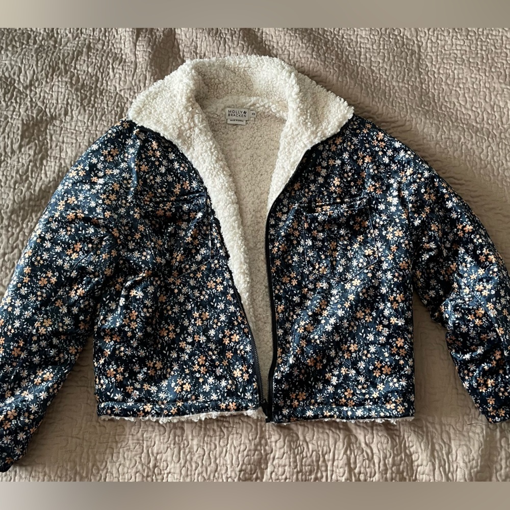 Faux Fur Lined Bomber Style Jacket